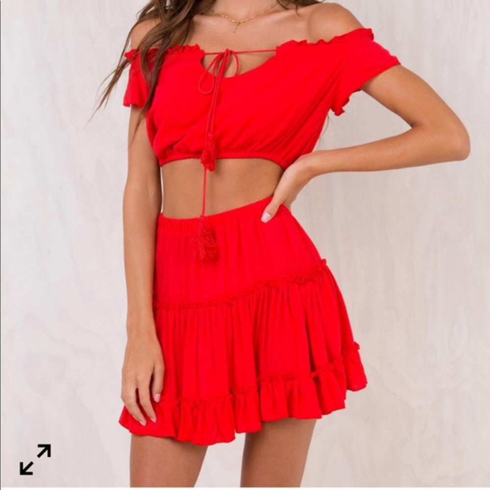 Princess Polly Indianna set in red NWOT